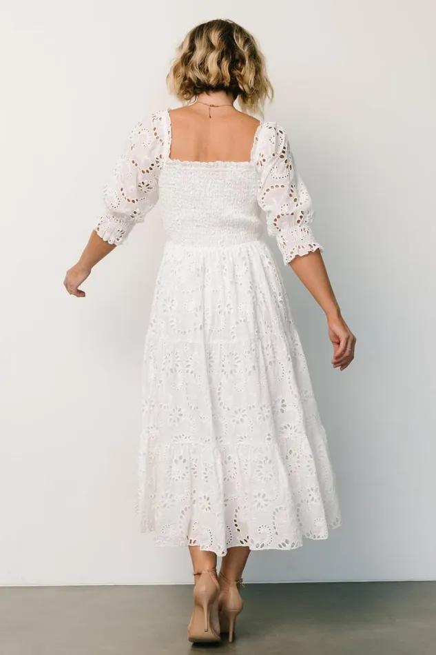 Women Ella Eyelet Midi Dress White Baltic Born Midi Dresses Women Ella Eyelet Midi Dress White Baltic Born Midi Dresses