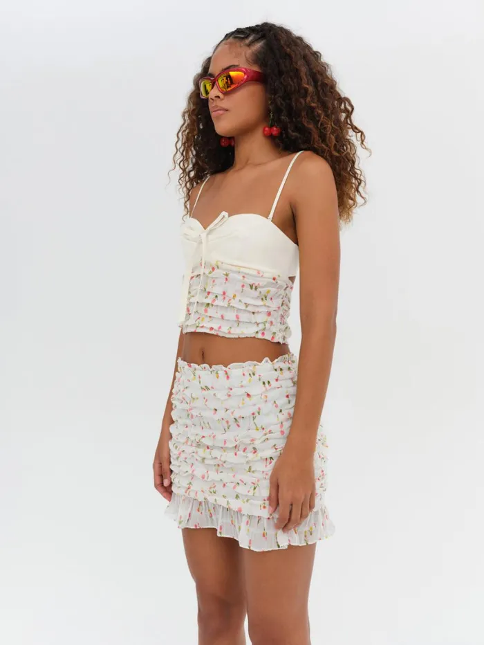 Women Elodie Mini Skirt Multi For Love and Lemons Bottoms Women Elodie Mini Skirt Multi For Love and Lemons Bottoms