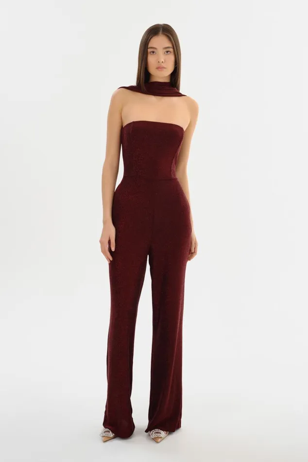 Women ELORA Lurex Knit Jumpsuit Red LAMARQUE Dresses