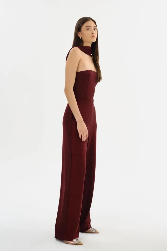 Women ELORA Lurex Knit Jumpsuit Red LAMARQUE Dresses
