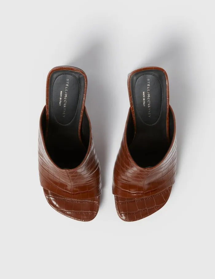 Women Elsa Heeled Mules Brown Stella McCartney Heels Women Elsa Heeled Mules Brown Stella McCartney Heels