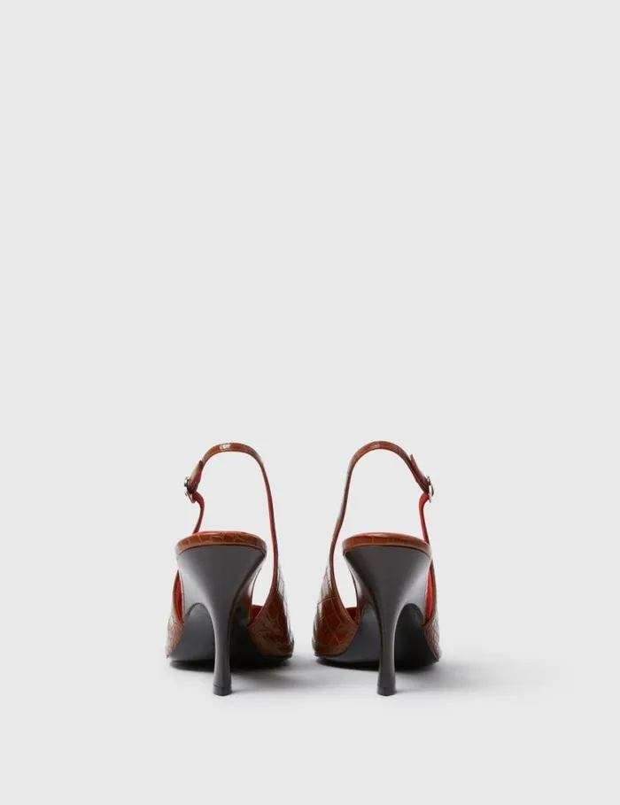 Women Elsa Pointed Toe Slingbacks Brown Stella McCartney Heels Women Elsa Pointed Toe Slingbacks Brown Stella McCartney Heels