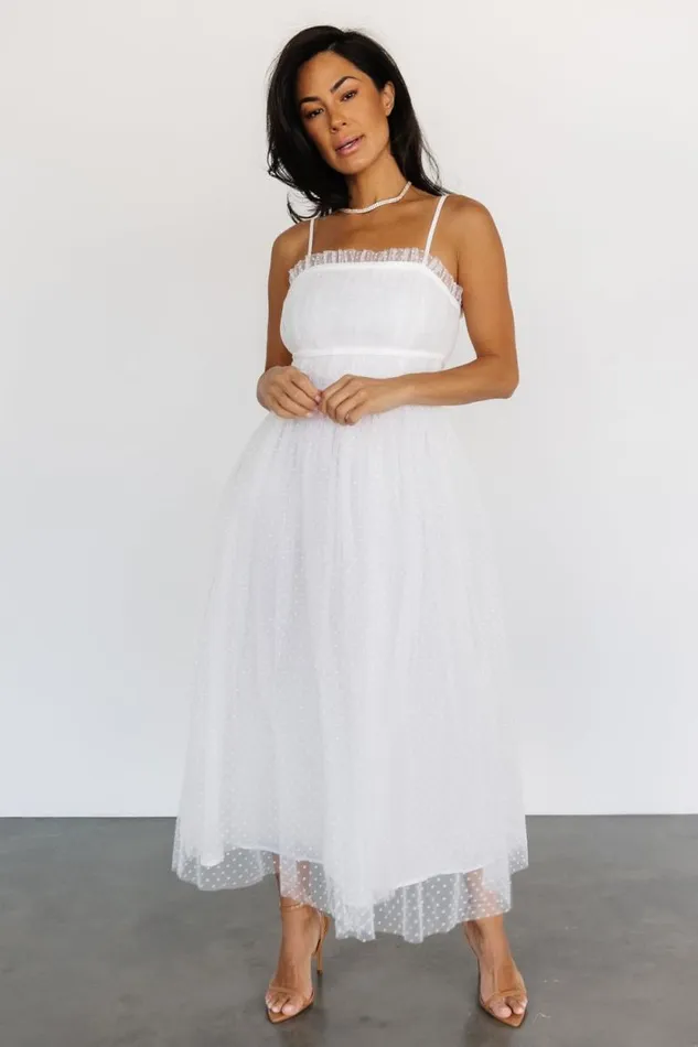 Women Elsie Tulle Midi Dress White Baltic Born Midi Dresses