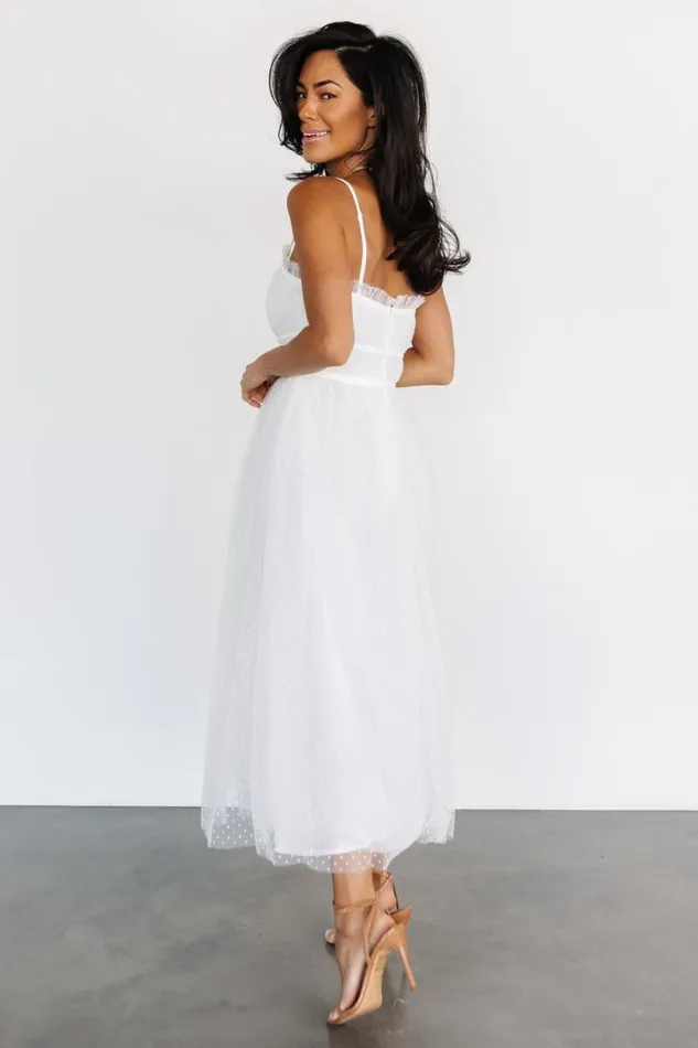 Women Elsie Tulle Midi Dress White Baltic Born Midi Dresses Women Elsie Tulle Midi Dress White Baltic Born Midi Dresses