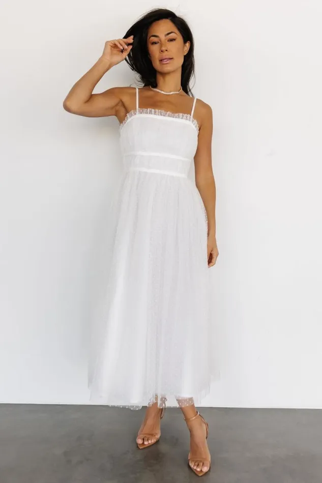 Women Elsie Tulle Midi Dress White Baltic Born Midi Dresses Women Elsie Tulle Midi Dress White Baltic Born Midi Dresses