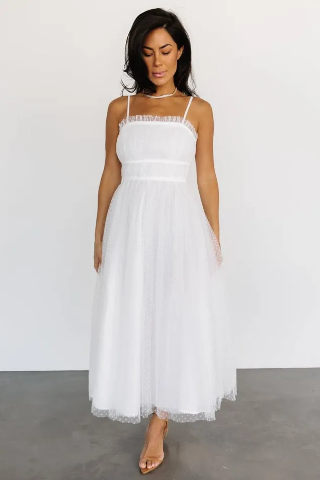 Women Elsie Tulle Midi Dress White Baltic Born Midi Dresses Women Elsie Tulle Midi Dress White Baltic Born Midi Dresses