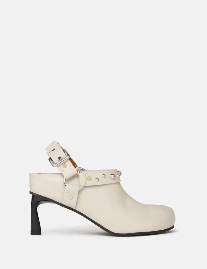 Women Elyse Studded Heeled Clogs Metallic Gold Stella McCartney Heels