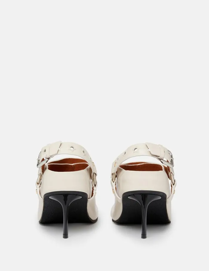 Women Elyse Studded Heeled Clogs Metallic Gold Stella McCartney Heels