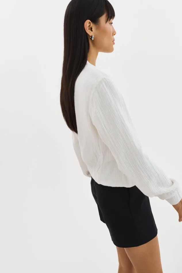 Women ENRICA Cotton Bomber Jacket Off White LAMARQUE Bombers