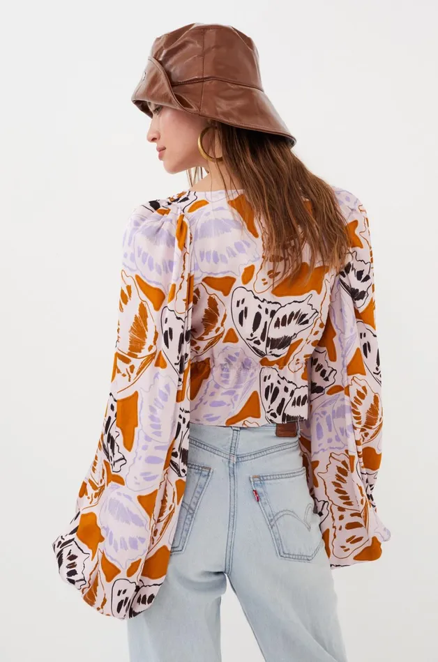 Women Esmeralda Crop Top Orange For Love and Lemons Tops