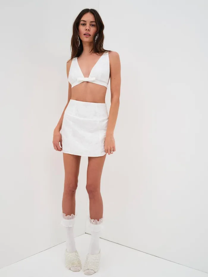 Women Eva Crop Top White For Love and Lemons Tops Women Eva Crop Top White For Love and Lemons Tops