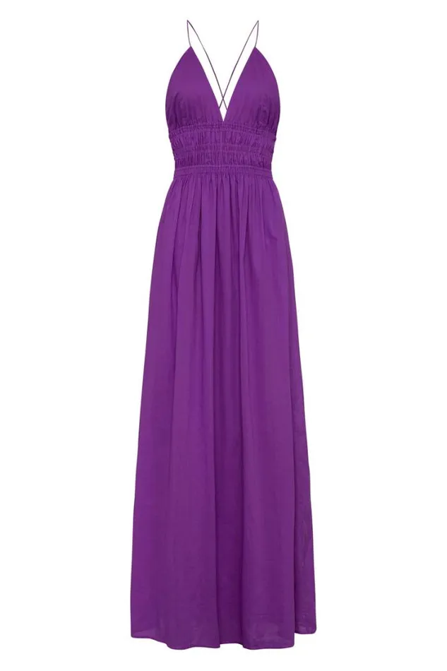 Women Faithfull The Brand Dresses Bisetta Maxi Dress Violet 8211 Final Sale