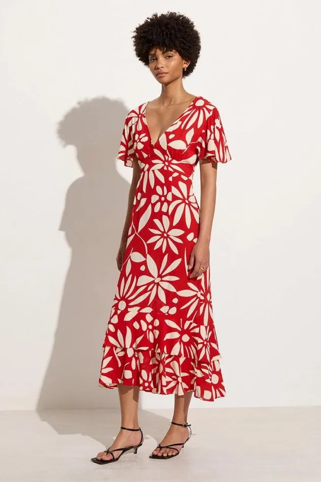 Women Faithfull The Brand Dresses San Isidro Midi Dress De La Paz Floral