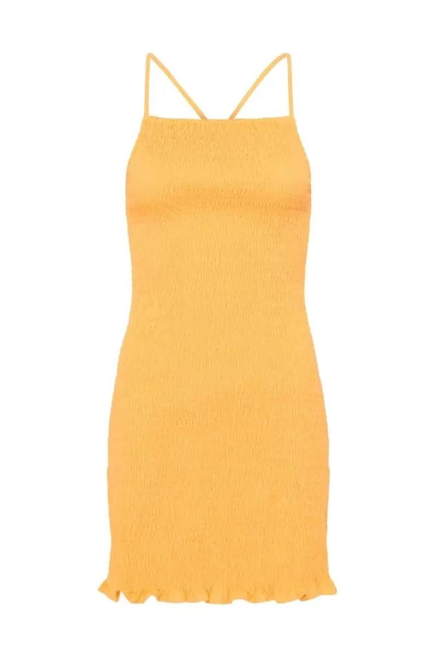 Women Faithfull The Brand Mini Dresses Alani Mini Dress Papaya 8211 Final Sale