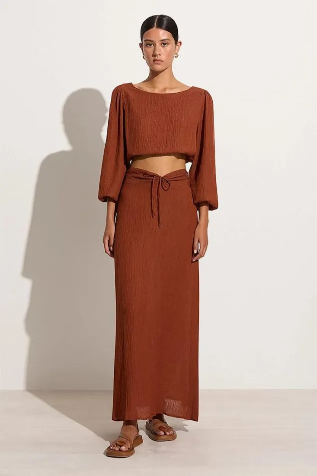 Women Faithfull The Brand Skirts and Shorts Leonardo Skirt Cinnamon 8211 Final Sale