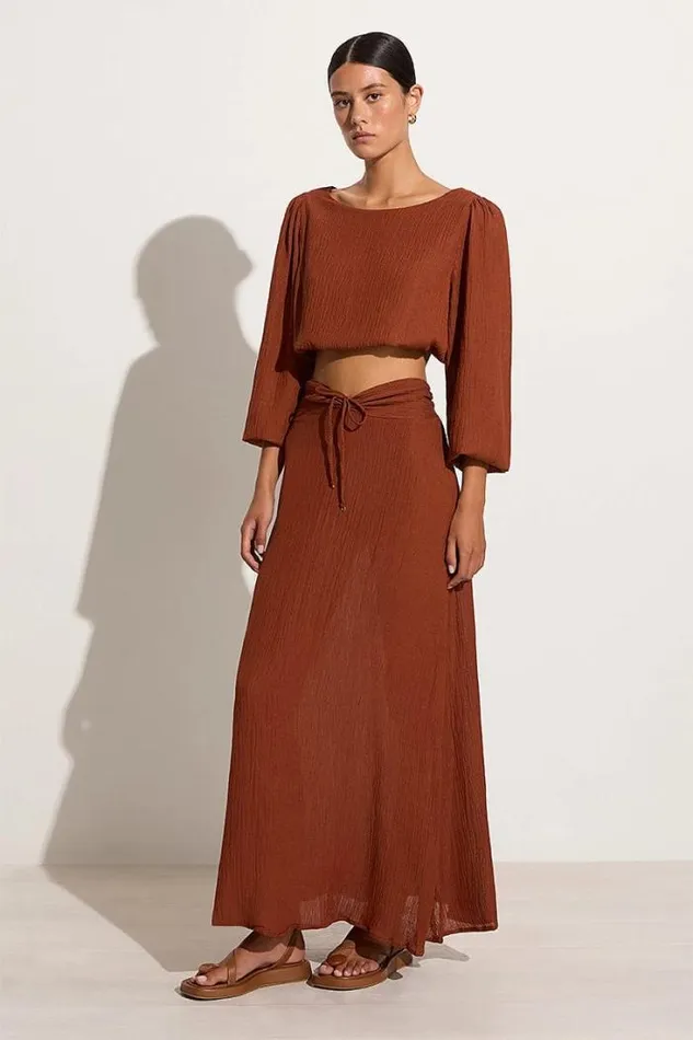 Women Faithfull The Brand Skirts and Shorts Leonardo Skirt Cinnamon 8211 Final Sale