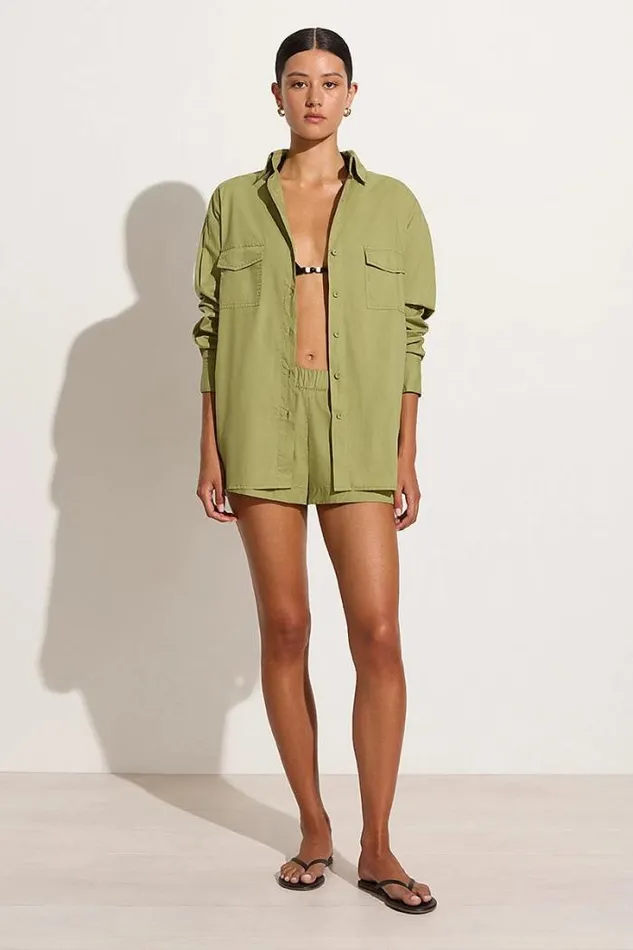 Women Faithfull The Brand Skirts and Shorts Lorenso Short Khaki 8211 Final Sale
