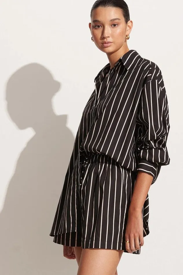 Women Faithfull The Brand Skirts and Shorts Sereno Shorts Adia Stripe Print Black 8211 Final Sale