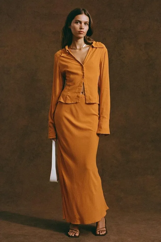 Women Faithfull The Brand Skirts and Shorts Sinem Skirt Orange
