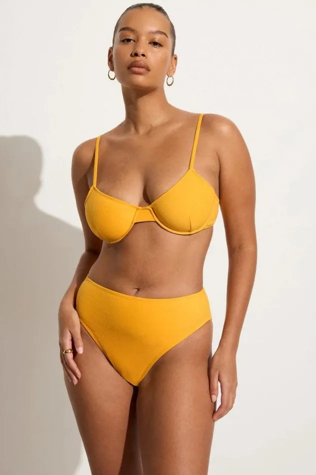 Women Faithfull The Brand Swim Citra Bikini Bottoms Citrus Towelling 8211 Final Sale