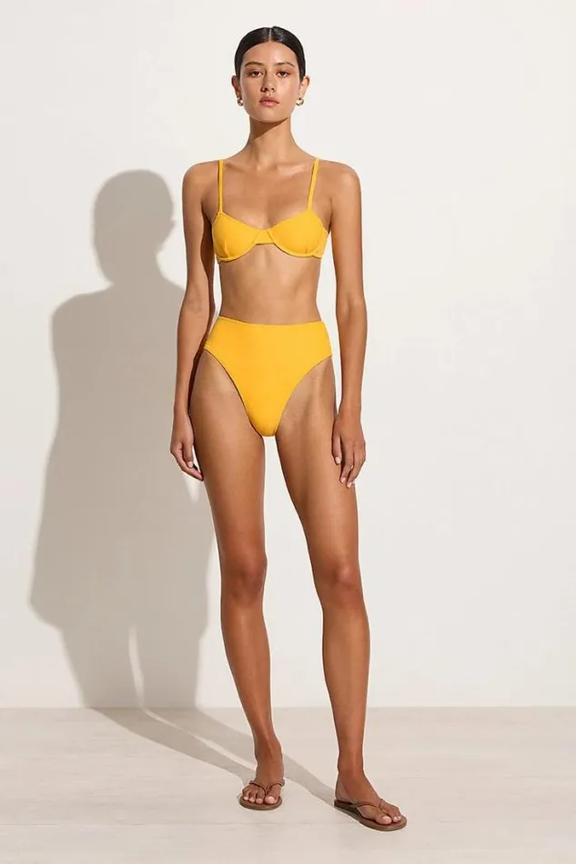 Women Faithfull The Brand Swim Citra Bikini Bottoms Citrus Towelling 8211 Final Sale