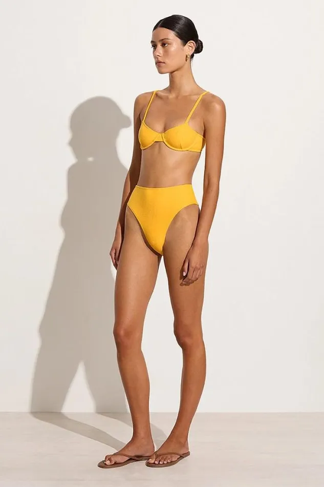 Women Faithfull The Brand Swim Citra Bikini Bottoms Citrus Towelling 8211 Final Sale