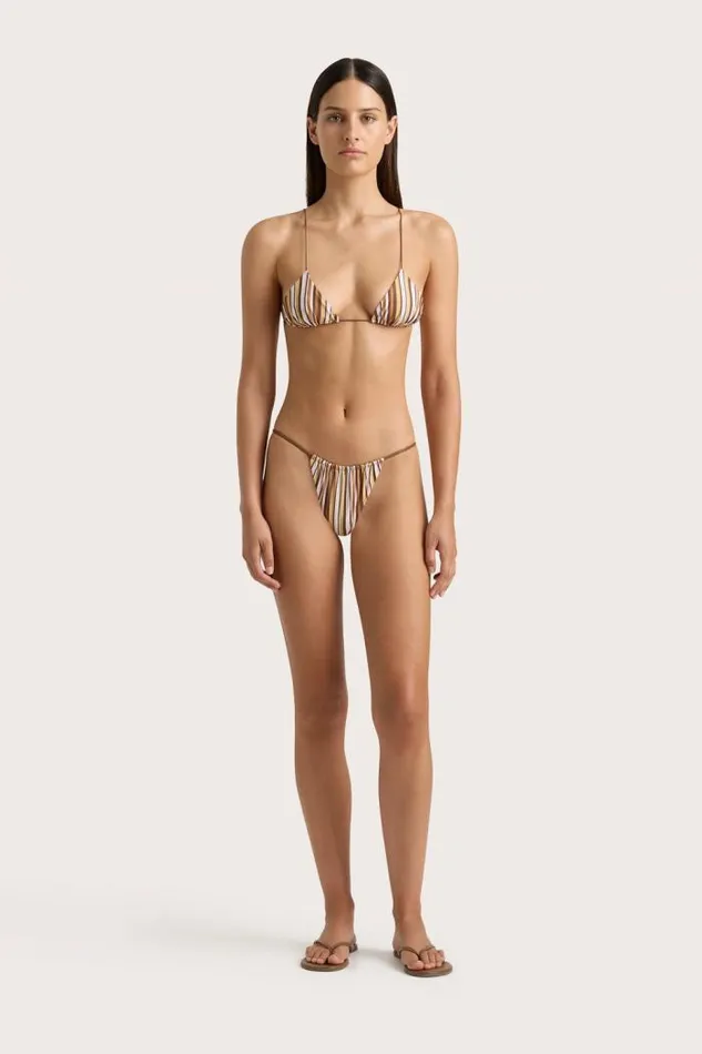 Women Faithfull The Brand Swim Elea Bikini Top Terracotta Stripe