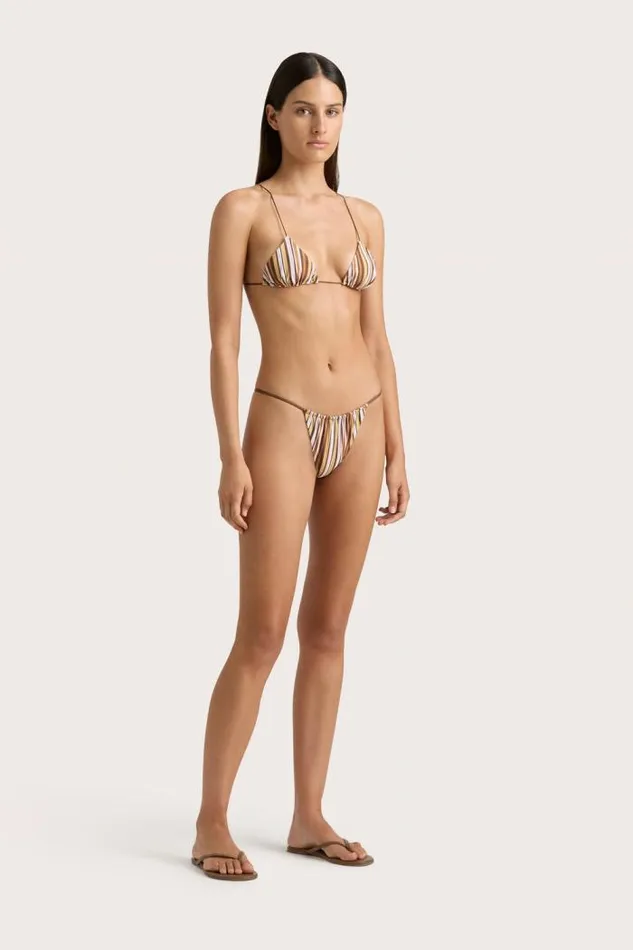 Women Faithfull The Brand Swim Elea Bikini Top Terracotta Stripe