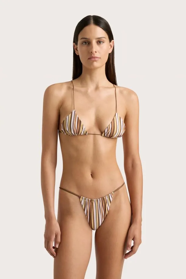Women Faithfull The Brand Swim Elea Bikini Top Terracotta Stripe