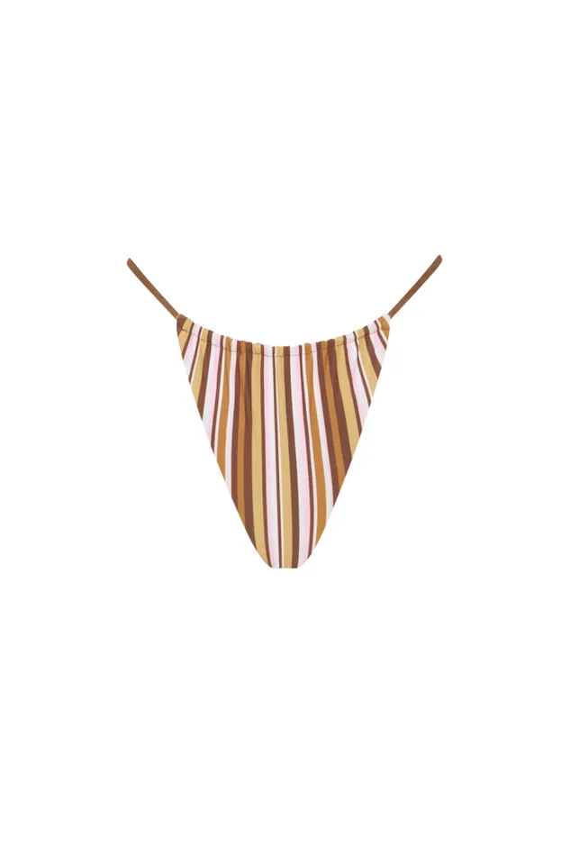 Women Faithfull The Brand Swim Elea Bikini Top Terracotta Stripe