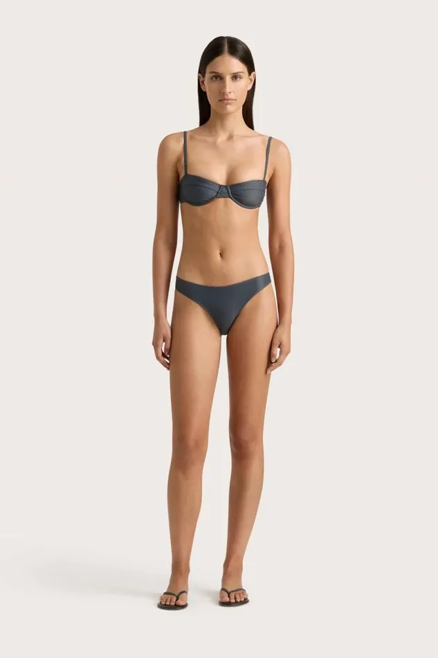 Women Faithfull The Brand Swim Farrah Bikini Top Charred Navy