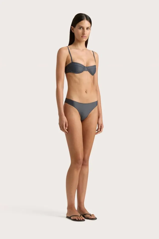 Women Faithfull The Brand Swim Farrah Bikini Top Charred Navy