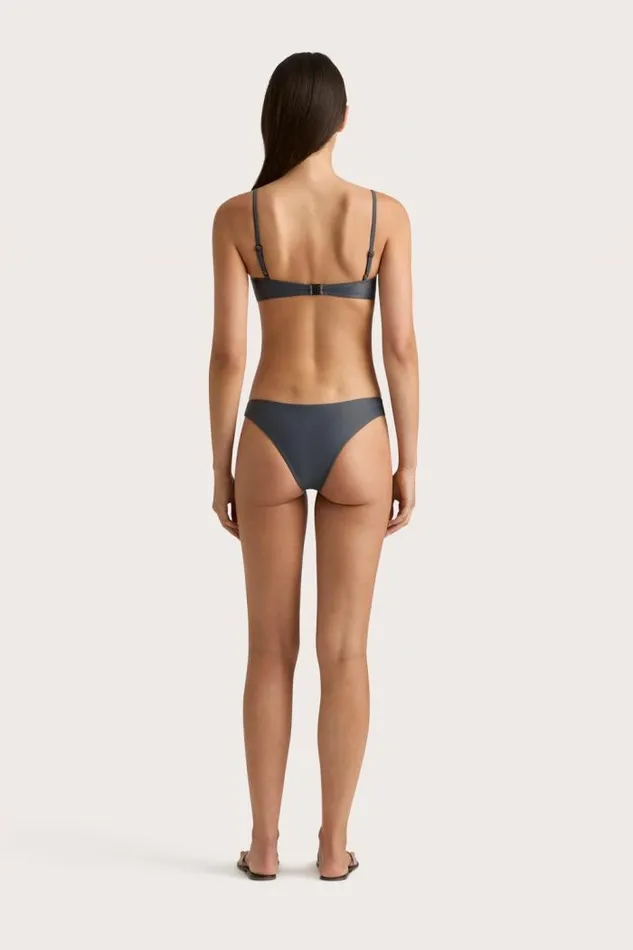 Women Faithfull The Brand Swim Farrah Bikini Top Charred Navy