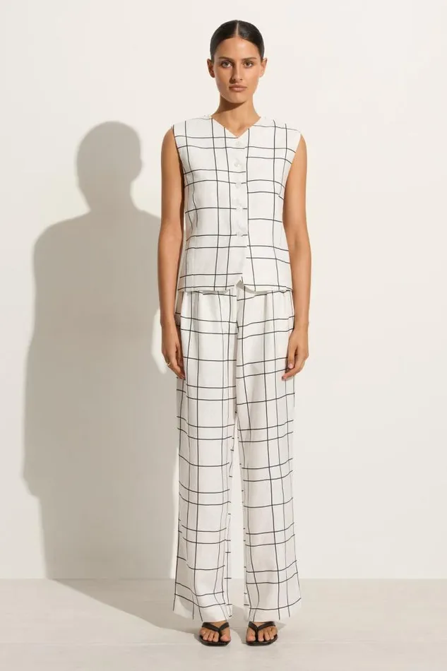 Women Faithfull The Brand Tops Genio Vest Letizia Check White