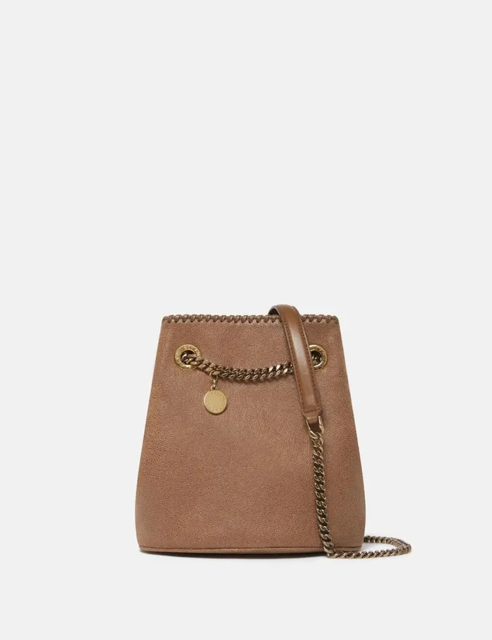 Women Falabella Bucket Bag Pecan Brown Stella McCartney Mini Bags And Clutches