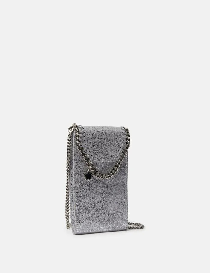 Women Falabella Crossbody Phone Pouch Silver Stella McCartney Iconic Falabella
