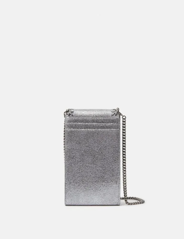 Women Falabella Crossbody Phone Pouch Silver Stella McCartney Iconic Falabella