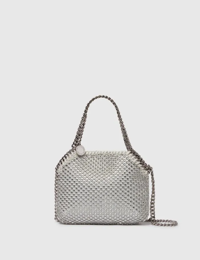 Women Falabella Tiny Crystal Tote Bag Oyster Stella McCartney Mini Bags And Clutches