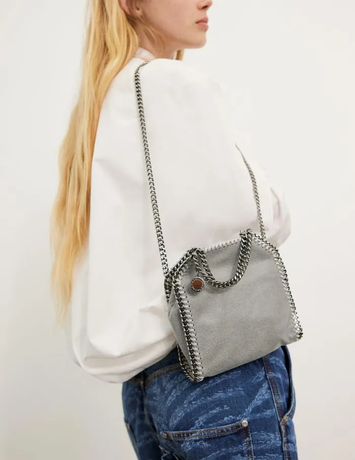 Women Falabella Tiny Tote Bag Light Grey Stella McCartney TopHandle Bags Women Falabella Tiny Tote Bag Light Grey Stella McCartney TopHandle Bags