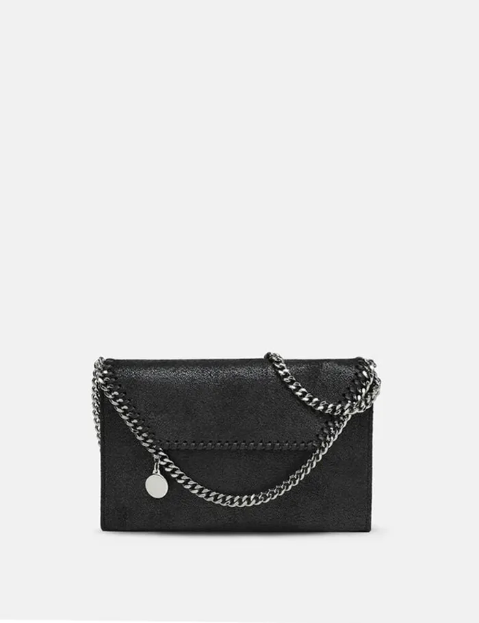 Women Falabella Wallet Crossbody Bag Black Stella McCartney Iconic Falabella