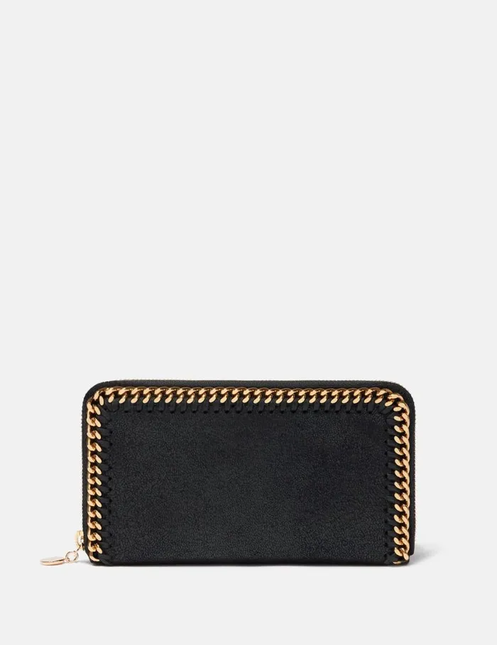 Women Falabella Zip Continental Wallet Black Stella McCartney Iconic Falabella