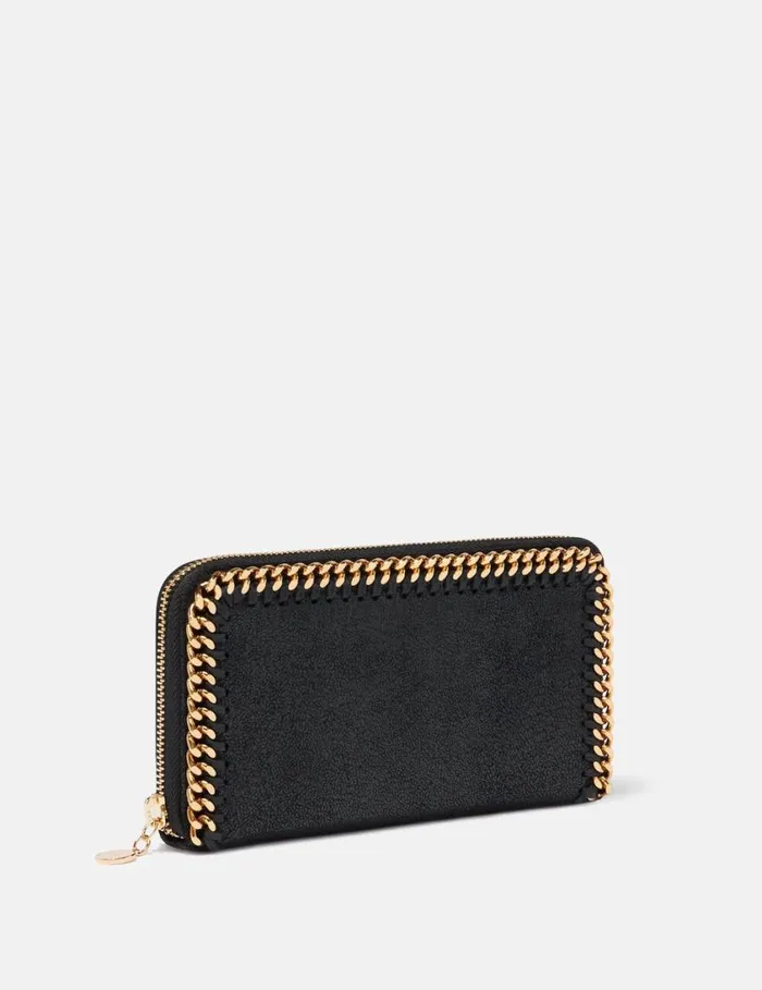 Women Falabella Zip Continental Wallet Black Stella McCartney Iconic Falabella