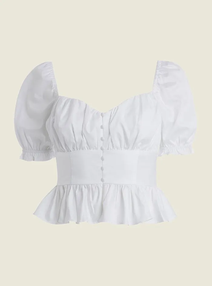 Women Fashion Tops GUESS White Meri Poplin Top Women Fashion Tops GUESS White Meri Poplin Top