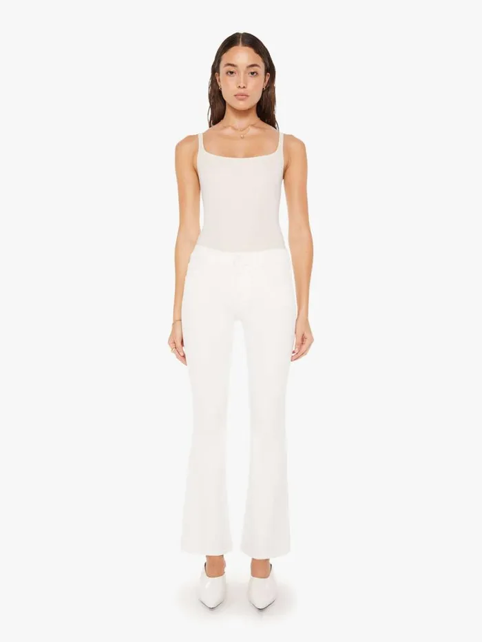 Women Flare Mother Denim The Down Low Weekender Skimp White