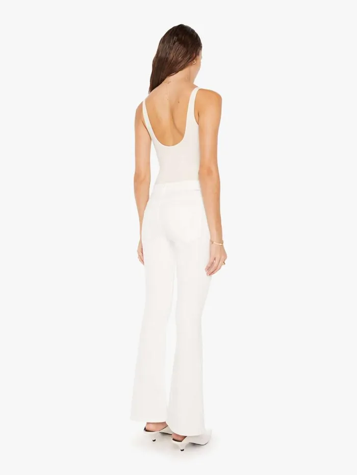 Women Flare Mother Denim The Down Low Weekender Skimp White