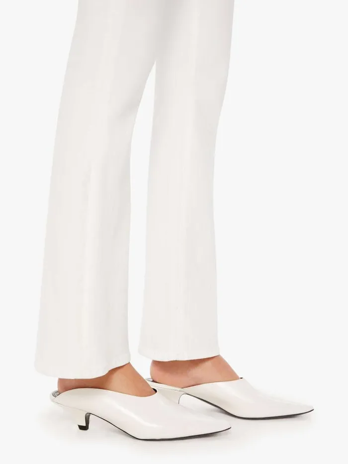 Women Flare Mother Denim The Down Low Weekender Skimp White