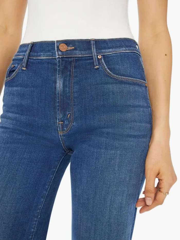 Women Flare Mother Denim The Twister Sneak Blue navy