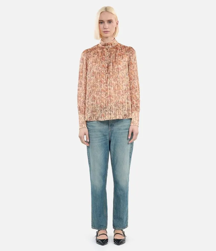 Women Flower Print Silk Top THE KOOPLES Blouses and Shirts