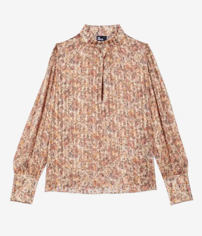 Women Flower Print Silk Top THE KOOPLES Blouses and Shirts