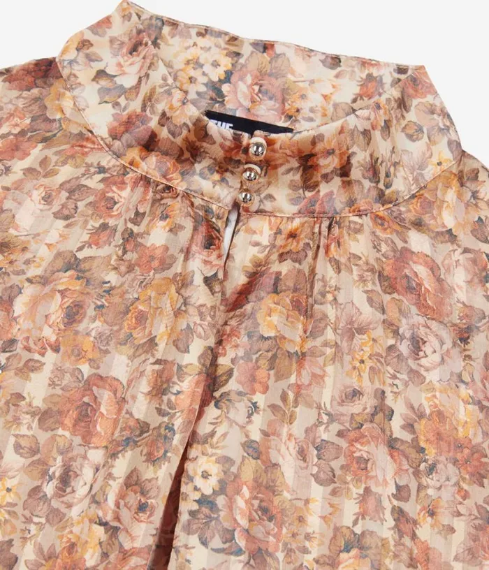 Women Flower Print Silk Top THE KOOPLES Blouses and Shirts